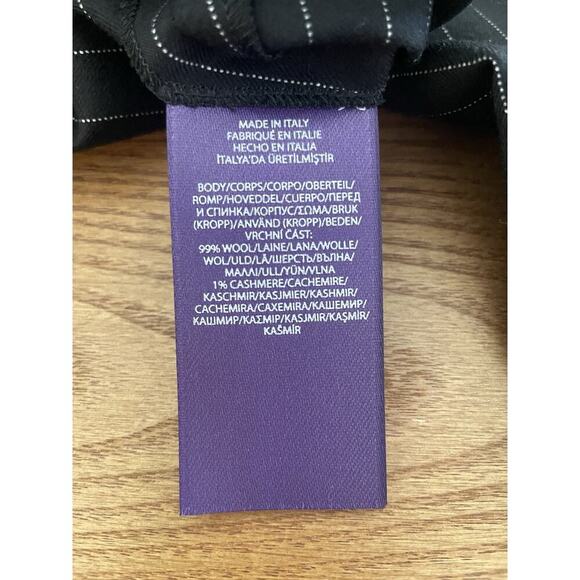 Ralph Lauren Purple Label Collection Pinstripe Wool Twill Pants 4 Straight Leg - Picture 6 of 8